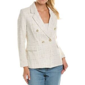 NANETTE LEPORE CLAPTON BOUCLE JACKET CREAM & GOLD TWEED.  SZ.8 NWT.  GORGEOUS BL